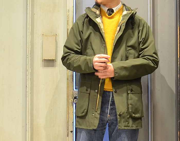 Barbour BEDALE  90s フード付き　バッジ付き古着女子