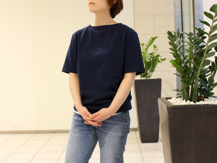 BANDOL バンドール　S/S HEAVY JERSEY BOATNECK　ボートネック　半袖　Tシャツ　フランス　フランス製　ヘビージャージー　春夏　カットソー　上品　インポート　セレクトショップ　ラシック　名古屋　EXPLORER WORKS 白　黒　グレー　生成り　クリーム　ネイビー　青　BLANC NAVY NOIR ECRU GRIS CHINE